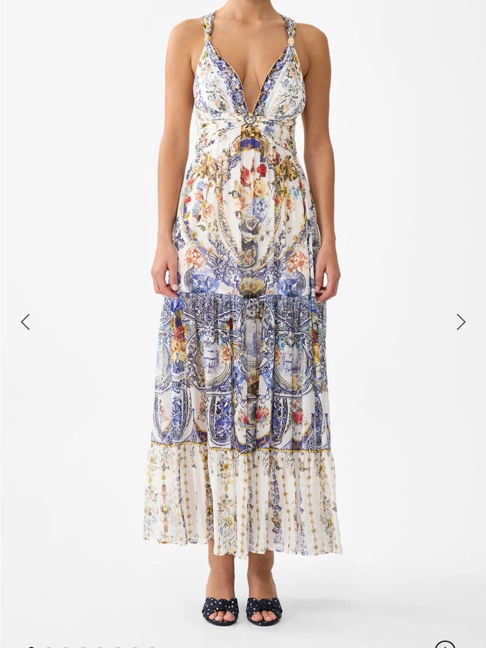 1100.00 the pottery parlor Bead Strap Gathered Panel Dress the pottery parlor